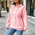 thumbnail image 6 of MLCDZ Women Fall Waffle Hoodies Pullover Hooded Long Sleeves Sweatshirt Drawstring Loose Fit Vacation Travel Oversized Tops with Pocket, 6 of 8