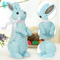 Easter Decorations for Home Clearance! European Garden Garden Home Children Room Decoration Resin Bow Rattan Standing Effect Rabbit Easter Installation