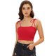 thumbnail image 1 of INSPIRE CHIC Top sin mangas de verano sin mangas con tirantes finos y tirantes finos con lazo a rayas arcoíris para mujer Rojo XL, 1 of 5