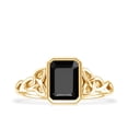 thumbnail image 4 of Rosec Jewels Real Black Onyx Engagement Ring - 1.8 Carat - AAA Grade - Emerald Cut Black Onyx Ring with Surprise Diamond, 14K Yellow Gold, US 10.00, 4 of 8