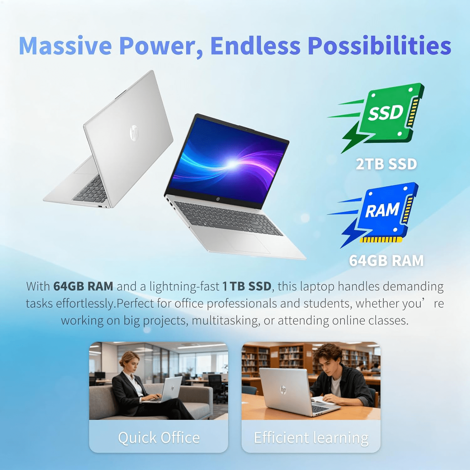 HP Touchscreen Laptop, Intel i3-1315U(Up to 4.5GHz), 16GB RAM, 512GB SSD, 15.6" 250 nits Anti-Glare Display, Copilot-AI Chat, Windows11 Pro , w/Accesories
