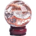 thumbnail image 1 of AMOYSTONE Divinatio Money Agate Ball 2.4-2.8" | Handcrafted Energy Stone Sphere with Wooden Rack, 1 of 8