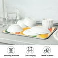 thumbnail image 7 of Yayeee Dish Drying Mat for Kitchen Counter 18"x24" Microfiber Absorbent Pad, Green Retro Autumn Leaves, 7 of 7