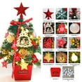 thumbnail image 3 of Mini Christmas Tree 19.7IN Tabletop Holiday Decoration with LED String Lights Battery Operated Festive Ornament for Home Office Window Display DIY Holiday Setup, 3 of 5