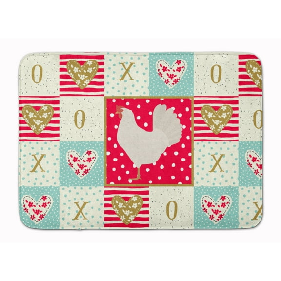 Carolines Treasures CK5267RUG Leghorn Chicken Love Machine Washable Memory Foam Mat Red 19 X 27" multicolor
