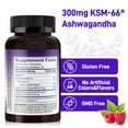 thumbnail image 6 of (2 Packs) Biobor Ashwagandha Gummies, KSM-66 Root Extract with Vitamin D3, Stress & Immune Support (Raspberry, 60ct), 6 of 7