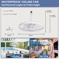 thumbnail image 3 of Depuley 20" Waterproof Outdoor Ceiling Fan with Light - IP44 Plug-in, Remote/App Control, 6-Speed White for Gazebo, Patio, Pergola, 3 of 8