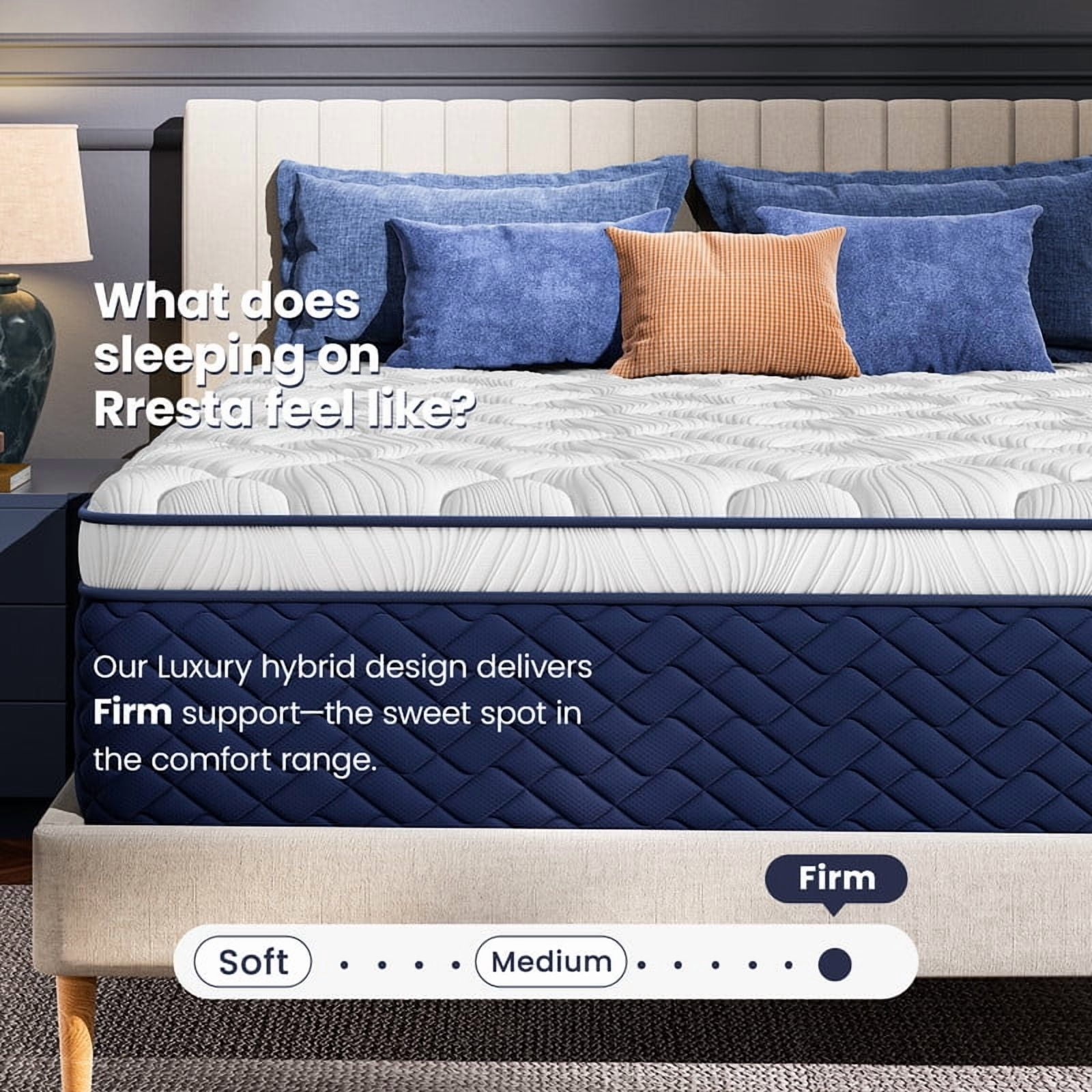 Bedstory Firm Full Hybrid Mattress 12", Euro Top, Extra Back & Hip Support, CertiPUR-US Certified, 365-Night Trial