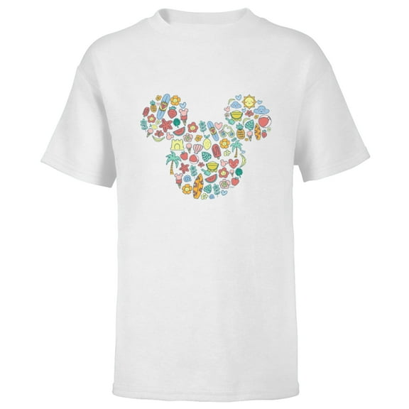 Disney Mickey Mouse Icon Summer Fun - Short Sleeve T-Shirt for Kids - Customized-White