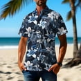 thumbnail image 2 of ZCFZJW Summer Men's Hawaiian Shirt Big and Tall Regular Fit Short Sleeve Floral Print Button Down Shirts Tropical Vacation Beach Shirts Tops Multicolor#18 L, 2 of 5