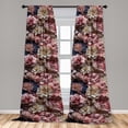thumbnail image 4 of Ambesonne Tropical Curtains, Jumble Flowers Top View, Pair of 28"x84", Dried Rose Violet Blue, 4 of 5