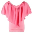 thumbnail image 4 of Oalirro Women's Tops, Tees & Blouses Women Blouses and Tops Fashion Fashion Women's Summer V-Neck Short Sleeve Solid Casual T-shirt Blouse Pink, 4 of 8