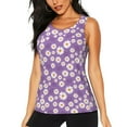 thumbnail image 1 of Fotbe Daisies Flowers Blusas Sin Mangas para Mujer – Estilo Casual, Corte Suelto, Slim-Fit, Cuello Redondo Deportivo, Tops de Verano para Gimnasio y Yoga-Large, 1 of 7