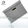 thumbnail image 4 of Cajas de almacenamiento decorativas para armario, contenedores de almacenamiento plegables de tela de lino resistente con asas prácticas, ubicación versátil debajo de la cama o en estantes, lavables, 4 of 7