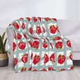 thumbnail image 3 of Yiaed Sweet Red Fruit Print Blanket Throw Blanket Soft Cozy Flannel Blanket for Home Bed Sofa Couch Chair-40"x30", 3 of 6