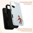 thumbnail image 4 of Adorable Curious Monkey with White Rabbit Phone Case, Cartoon Blue Striped iPhone Cover for iPhone 17 16 15 14 13 12 11 Plus Pro Max Mini, 4 of 6