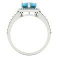 thumbnail image 4 of Halo Engagement Ring for Women - 2.36ct Simulated Turquoise in 14K White Gold Promise Ring, 4 of 6