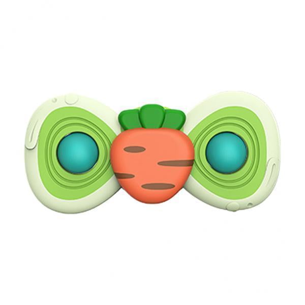 4xBaby Bath Top Sucker Diseño De Fruta Plato Giratorio Niños Regalo Zanahoria 4 piezas