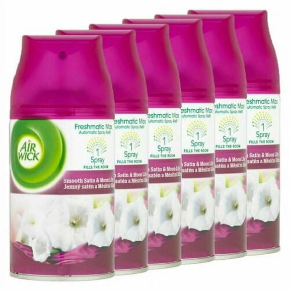 6 Air Wick Freshmatic Refill Satin Moon Lilly Automatic Spray 5.89 oz- 175 Gram- Floral Scent