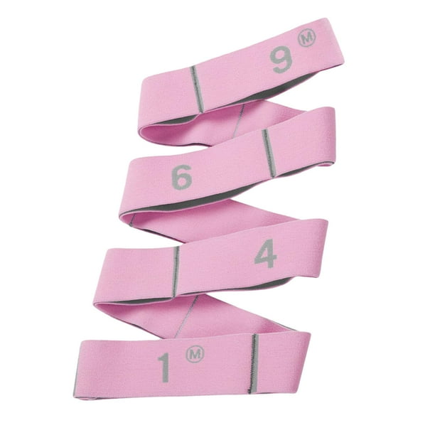 Correa elástica de yoga con múltiples bucles para ejercicios de gimnasio, banda de resistencia, correa de estiramiento para Rosado