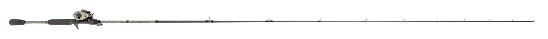 Lew's American Hero Camo Baitcast Reel and Fishing Rod Combo, 7-Foot Rod, Medium Power Fast Action, Left-Hand Retrieve, Camo/Black