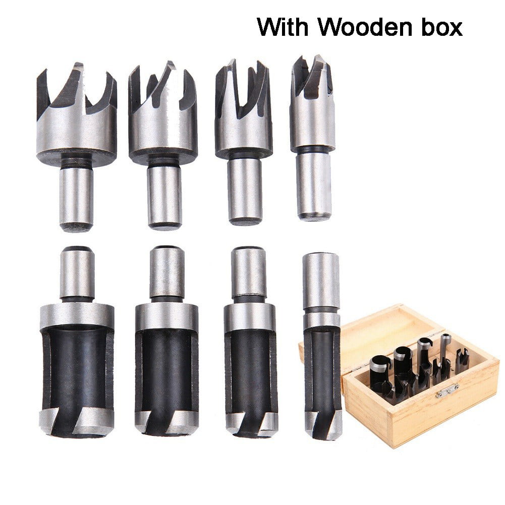 8X Drill Bit Set Wood Plug Cutter Cutting Tool Woodworking Cork 6/10/13/16mm 