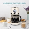 thumbnail image 4 of Classic Retro 10 Cup Coffee Maker - One-Touch Drip Brew, Reusable Filter - Anti-Drip, Auto Shutoff, & Time Display - Dishwasher Safe 50 oz Carafe, 4 of 7