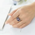 thumbnail image 2 of Square Cut Purple Cz Wedding Bands Women's 925 Silver Engagement Ring Size 6-10, 2 of 5