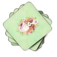 thumbnail image 2 of Carolines Treasures CK4408FC Blenheim Cavalier Spaniel Green Flowers Foam Coaster Set of 4 3 1/2 x 3 1/2 multicolor, 2 of 4
