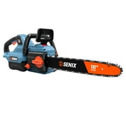 Senix Speedcut 60V Brushless Cordless Chainsaw, 18-Inch, 4Ah Battery & 3A Charger Included,CSX6-M1