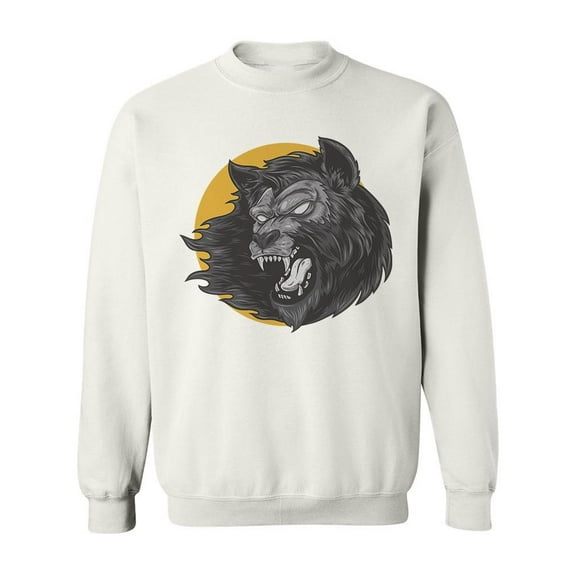 Werewolf Head Design Sweatshirt Men -Image by Shutterstock, Male XX-Large