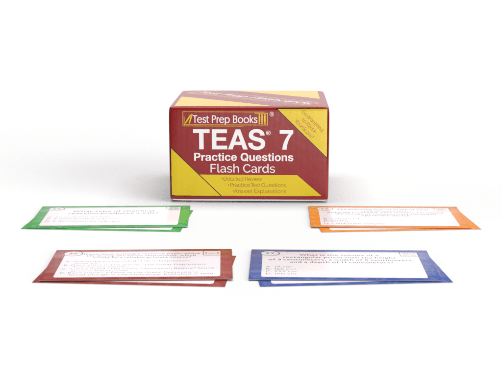 ATI TEAS 7 Practice Question Study Cards: ATI TEAS Test Prep for the Nursing Entrance Exam [Full Color Cards]