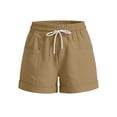 thumbnail image 3 of cocolona Womens Summer Casual Loose Cargo Shorts Elastic Waist Drawstring Vacation Beach Shorts with Pocket, 3 of 4