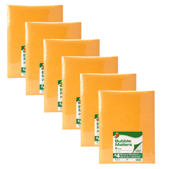 Duck Brand Kraft Bubble Mailers: 9-1/2 in. x 13-1/2 in. (Yellow) [6-sets]