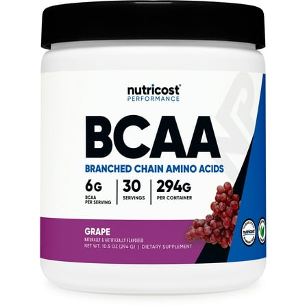 Nutricost BCAA Powder - 2:1:1 - (Grape) 30 Servings - Branch-Chain Amino Acids