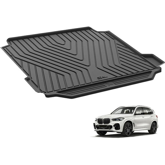 3W Trunk/Cargo Liner Floor Mats for BMW X5 (2019-2023) All weather,Black,TPE