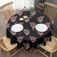 thumbnail image 3 of Pioneer Flower Floral Print Pattern Round Tablecloth 60"x60",Wrinkle Wipeable Table Cloth for Kitchen Dining Room Picnic Patio Party, 3 of 6