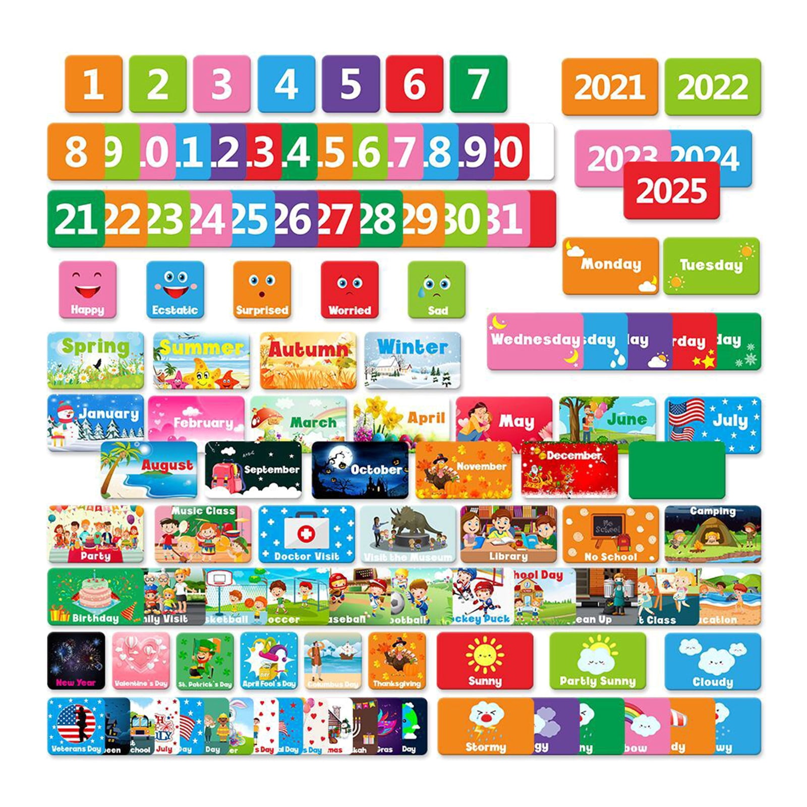 Calendar Weather Pocket Chart Classroom Monthly Calendar Chart with 114 Cards for Classroom Kindergarten Homeschooling