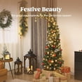 thumbnail image 3 of HOMCOM 6 ft Prelit Whimsical Christmas Tree, Xmas Tree with 200 LEDs and 8 Modes, Slim High Mountain Fir Holiday Decor, Green, 3 of 9