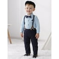 thumbnail image 3 of Infant Baby Boy Clothes Suit Wedding Formal Dress Shirt Suspender Pants Bowtie Hat Outfit 0-18 Month, 3 of 16