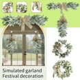 thumbnail image 5 of 60cm Faux Lamb's Ear Wreath with Eucalyptus - Farmhouse White Floral Wreath | Front Door Wreath for Porch, Wall & Holiday Decor, 5 of 6