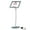 Silver, variant on M&T Displays Floor Standing, Pedestal AcryLED Curved Menu Board 11x17 Aluminum Silver Sign Holder