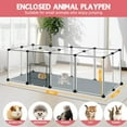 thumbnail image 3 of 20 Panels Small Animals Playpen, Transparent Pet Playpen with Waterproof Mat, Plastic Enclosure, Pet Fence Yard Fence for Guinea Pigs, Bunny, Ferrets, Hamsters, Hedgehogs for Indoors Outdoor, 3 of 14