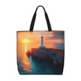 thumbnail image 1 of Fotbe Lighthouse At Sunset Coast Bolsa Tote con Estampado para Mujer, Bolsos con Cremallera, Bolsa de Hombro Casual de Gran Capacidad con Bolsillos Internos, 1 of 7