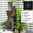 thumbnail image 5 of 5 Tiers Modern Cascading Large Outdoor Fountain with Lights Water Fountain for Garden, Patio, Backyard, Deck, Porch and Home Art Decor, 5 of 7