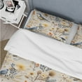 thumbnail image 4 of Designart "Azure And Lemon Nordic Bird Charm" Blue Floral Bedding Covert Set - Cottage Bed Set With 2 Shams, 4 of 5