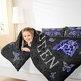 thumbnail image 4 of Homewish Blue Fashion Bowknot Bedding Comforter Set for Kids, Hippie Bohemian Damask Twin Comforter Sets, Vintage Style Reversible Bedding Set, Ultra Soft Bedroom Decor, 2pcs, 4 of 8