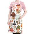 thumbnail image 5 of Colorful Mushroom Leaf White Pattern Apron-Garden Aprons for Women with Pockets-Cotton Linen Waterproof Kitchen Cooking Gardening Aprons Adjustable for Kitchen,Cooking,BBQ and Salon 33x27 Inch, 5 of 7