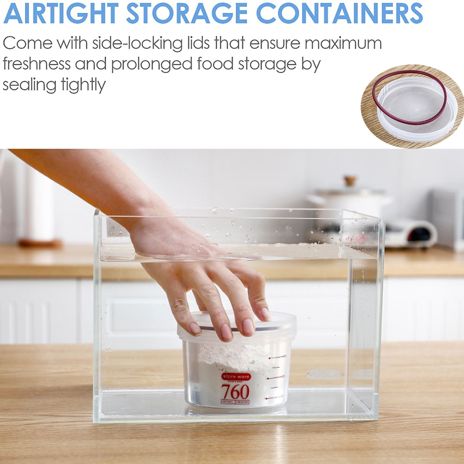 Airtight Food Storage Containers Set with Lids, 6pcs BPA Free Plastic Dry Food  Canisters for Kitchen Pantry Organization and Storage, Dishwasher  safe(760ML,1150ML,1500ML) 