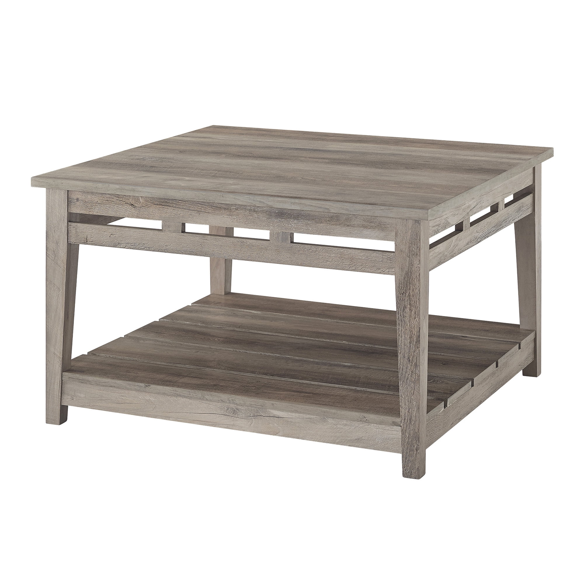 Manor Park Modern Farmhouse Square Laminate Coffee Table, Grey Wash